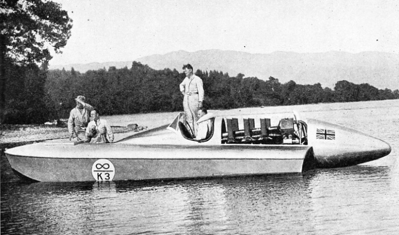 SIR MALCOLM CAMPBELL AT THE WHEEL of his hydroplane