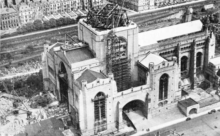 THE BELFRY OF LIVERPOOL CATHEDRAL in course of construction