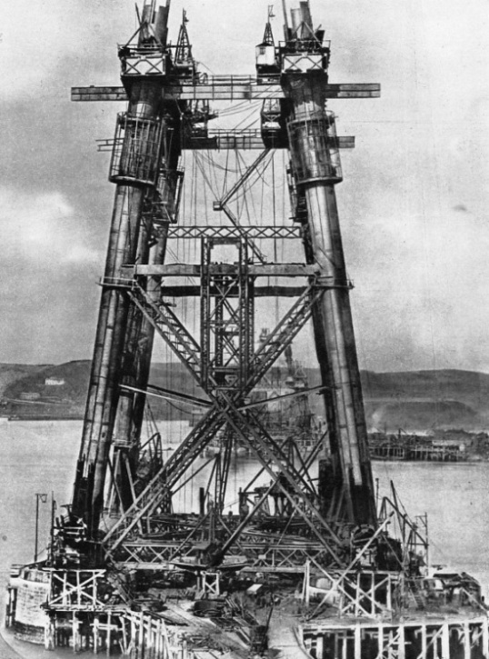 The Tapering "uprights" of the central towers of the Forth Bridge 