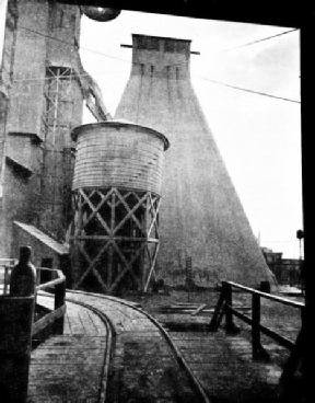 HEAD FRAME OF THE CENTRAL SHAFT at the Hollinger Gold Mines, Timmins, Ontario