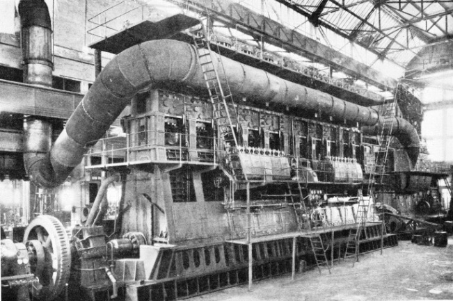 DOUBLE-ACTING MARINE DIESEL engine built for the Italian liner Vulcania