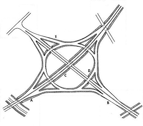 PLAN OF A ROAD INTERSECTION on the German motorway system
