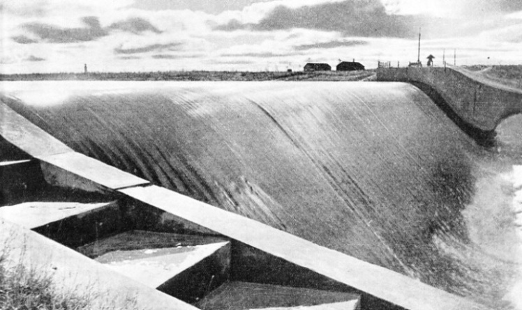 THE WEIR OF SHAVANSK DAM, one of the fifteen dams built to control the waters along the line of the White Sea Baltic Canal