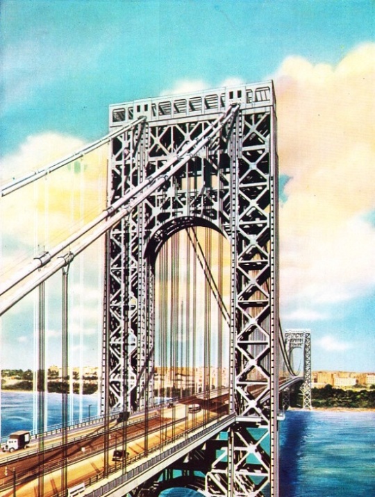 LINKING NEW YORK AND NEW JERSEY the George Washington Bridge was opened for traffic in 1932