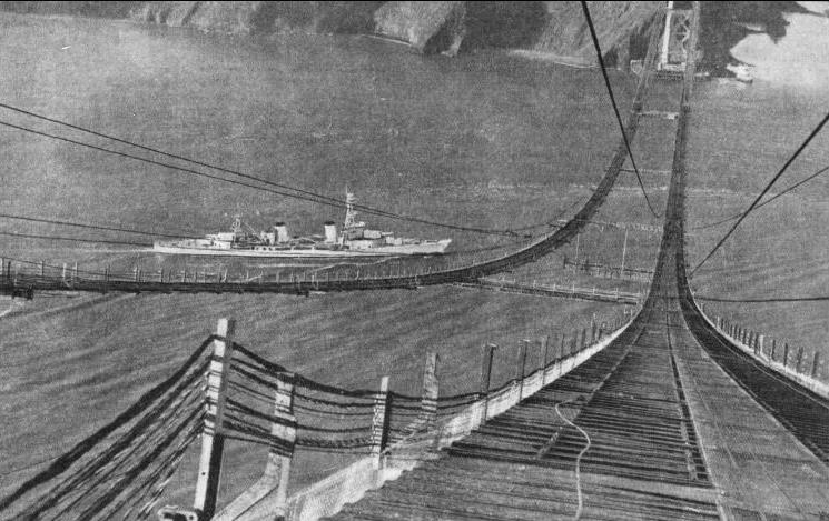 AERIAL PATHWAYS, suspended between the two towers of the Golden Gate suspension bridge
