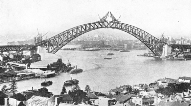 A SINGLE SPAN OF 1,650 FEET was built across Sydney Harbour to link Milsons Point with Dawes Point 