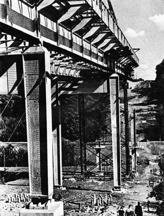 Massive steel girders carry the dual carriageways of the German Autobahnen across valleys