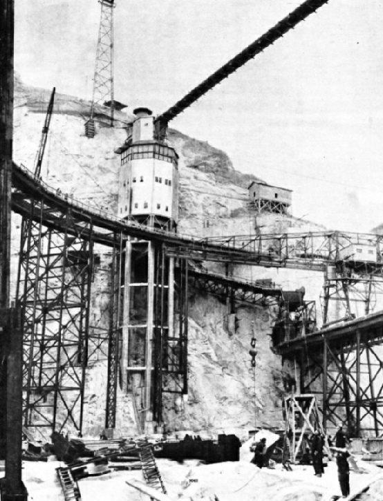 CONCRETE MIXING PLANT on the site of the Grand Coulee Dam