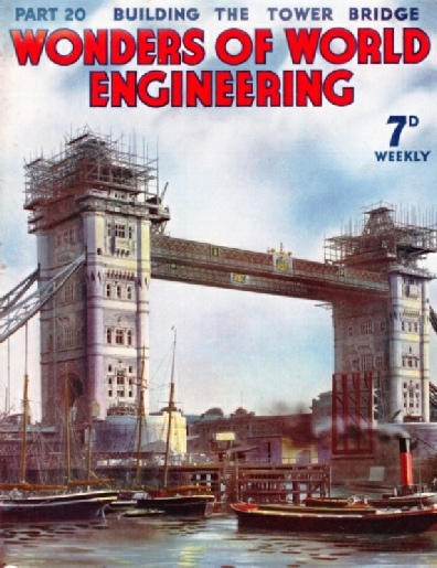 The Tower Bridge in course of construction