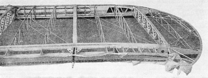 UNCOVERED WING TIP of the top plane of a Supermarine Stranraer flying boat