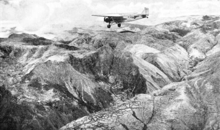 ACROSS THE ANDES the whole of the equipment for a gold mine at Progresso, south-west of Cuzco, Peru, was transported by air