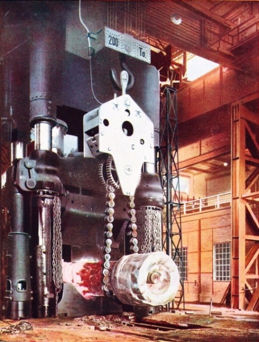 GIGANTIC HYDRAULIC PRESS in a steelworks at Dortmund